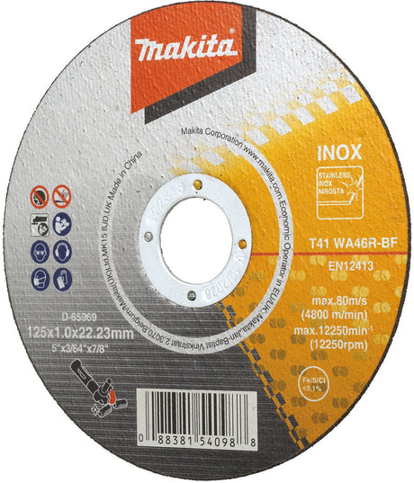 Tarcza tnąca Makita d-65969 125x22,23x1,2mm stal nierdzewna