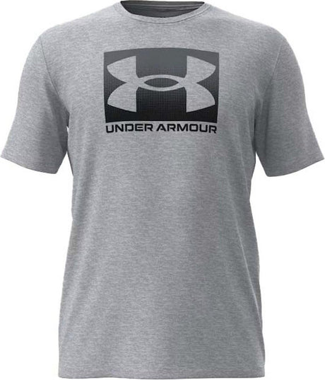 Męska koszulka sportowa Under Armour UA M Boxed Sports Updated SS-Gry – Mod Grey Light Heather – Czarny