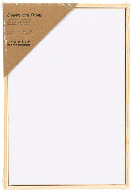 Płótno naciągnięte firmy Creativ z ramą 280gr. 15,8x23,8cm - biały