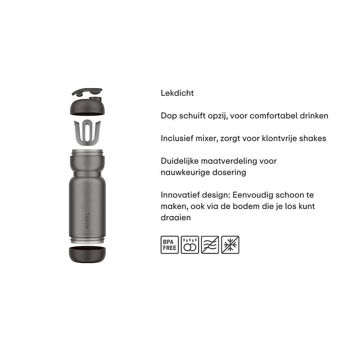 Kubek sportowy Mepal 800ml - grafitowo-czarny