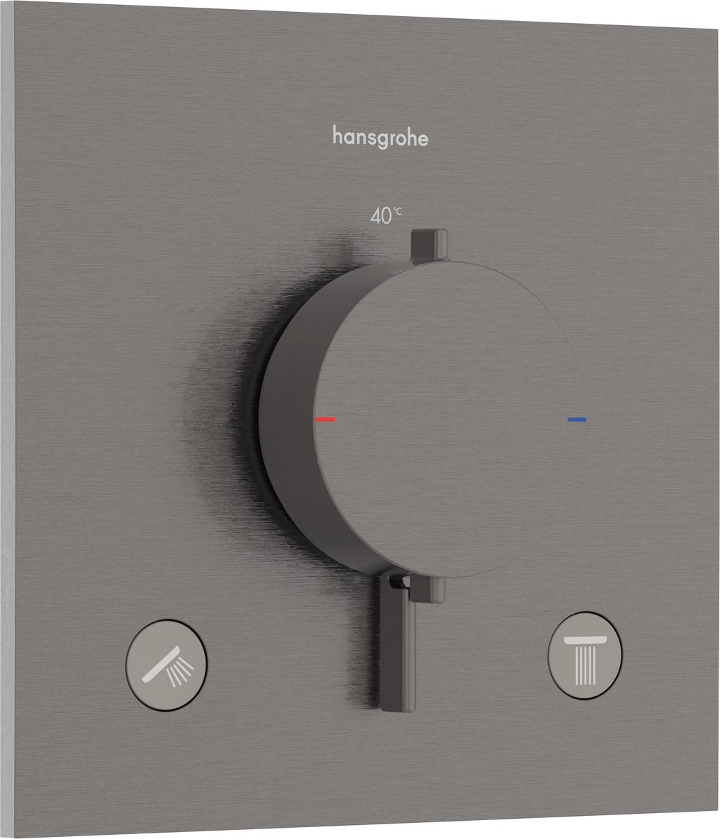 Hansgrohe ecostat Comfort e - wbudowany termostat - 2 funkcje - prysznic - czarny szczotkowany chrom