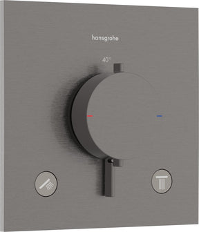 Hansgrohe ecostat Comfort e - wbudowany termostat - 2 funkcje - prysznic - czarny szczotkowany chrom