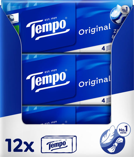 Tempo Original - Chusteczki 4-warstwowe - 12 x 10 opakowań = 120 opakowań