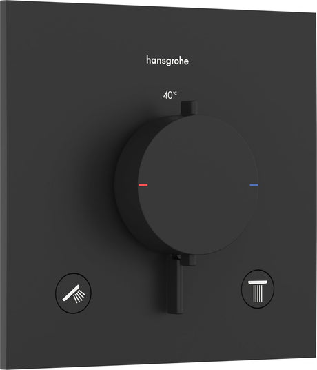 Hansgrohe ecostat Comfort e - wbudowany termostat - 2 funkcje - prysznic - czarny mat