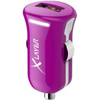 Ładowarka samochodowa USB xlayer color line fioletowa