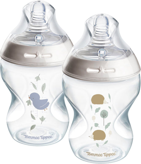 Butelki dla niemowląt Tommee Tippee Natural Start - zestaw 2 butelek dla niemowląt 260 ml - niska prędkość podawania - 0m+ - zdobione