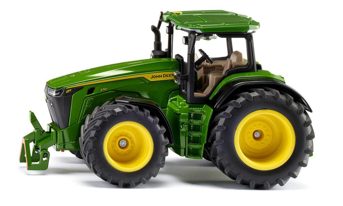 Siku 3290, John Deere 8R 370, 1:32, metal, plastik, zielony, w komplecie. przeciwwaga, maskę można otworzyć