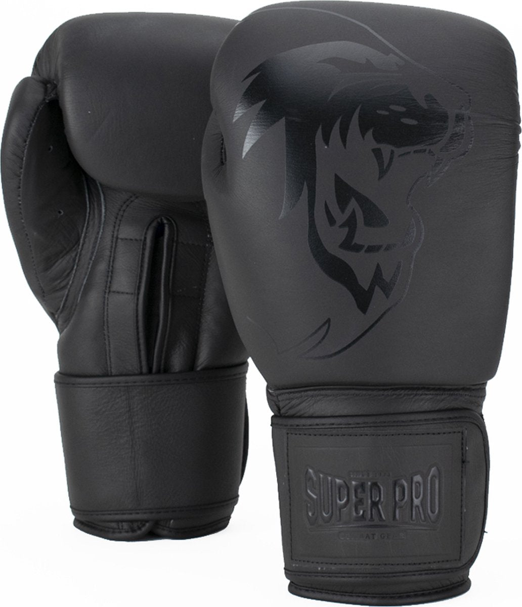 Super pro combat gear legend lederen (kick)bokshandschoenen grijs 14oz