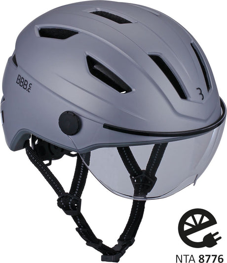 Bbb cycling move faceshield przezroczysty kask rowerowy elektryczny - speed pedelec kask - rower elektryczny - motorower - matowy szary - rozmiar l - bhe-57 l