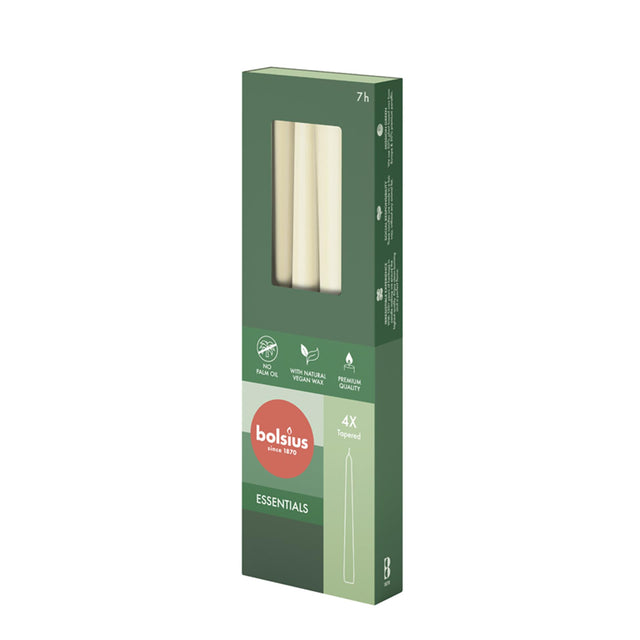 Świece gotyckie Bolsius Essentials 245 24 miękka perła 4 sztuki w opakowaniu