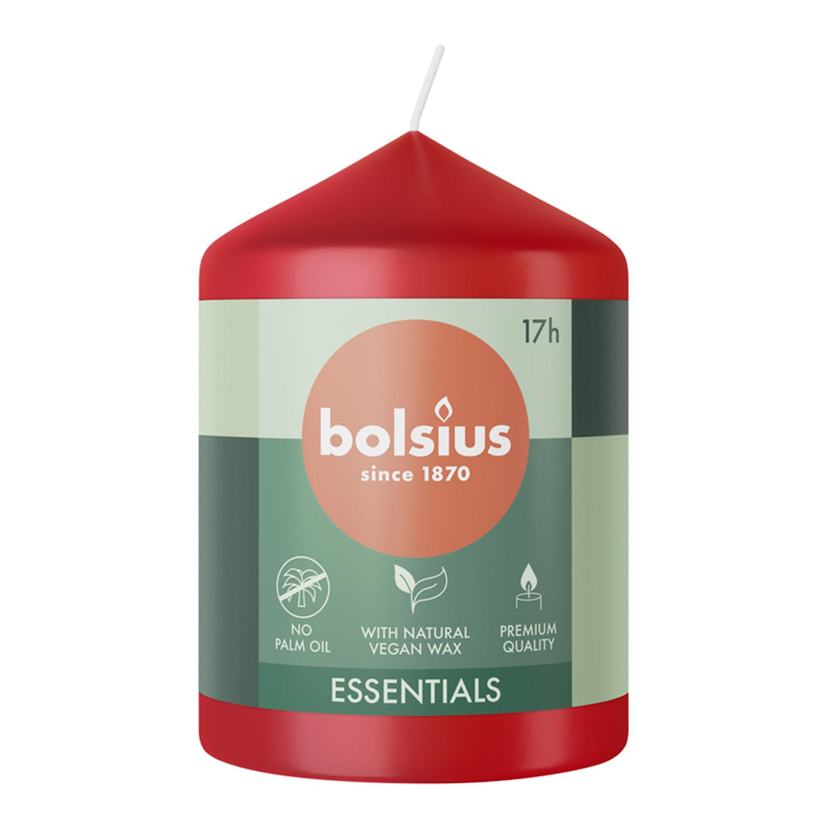 Świeca okrągła Bolsius 80 58 delikatna czerwień