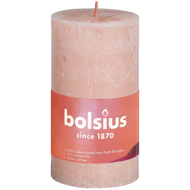 Rustykalna świeca okrągła Bolsius 100 50 w kolorze różowym