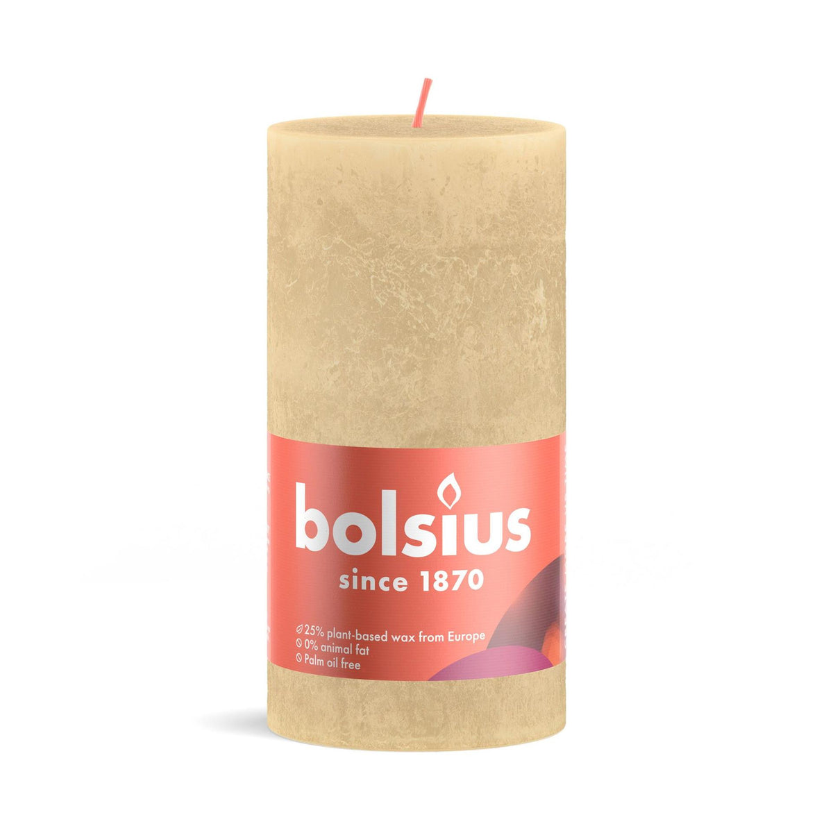 Świeca okrągła Bolsius 100 50 rustykalny beż owsa - beż owsa