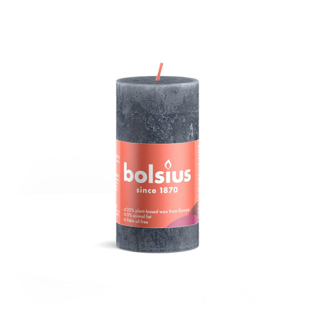 Świeca okrągła Bolsius 100 50 rustykalny łupkowy błękit - łupkowy błękit