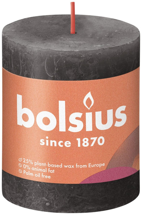 Rustykalna świeca okrągła Bolsius 80 68 burzowa szarość-szary burzowa