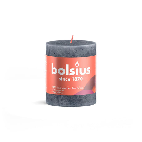 Świeca okrągła Bolsius 80 68 rustykalny łupkowy błękit - łupkowy błękit
