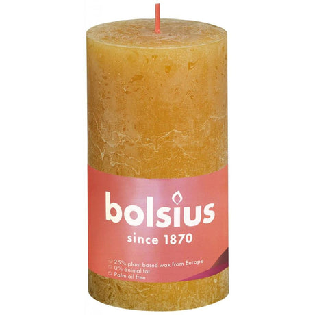 Rustykalna świeca okrągła Bolsius z kolekcji Shine 130 68 plaster miodu w kolorze żółtym