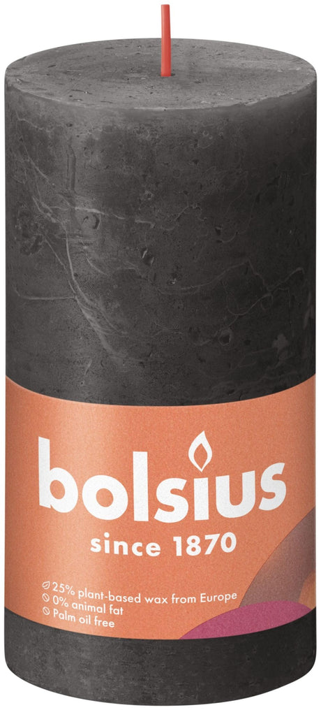 Rustykalna świeca okrągła Bolsius 130 68 burzowo-szary-szary