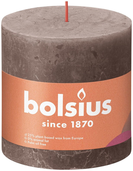 Świeca okrągła Bolsius Shine z kolekcji rustykalnej 100 100 rustykalna taupe