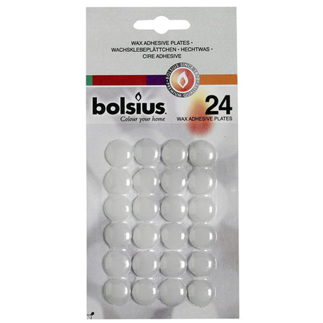 Bolsius wosk samoprzylepny, okrągły blister po 24 sztuki