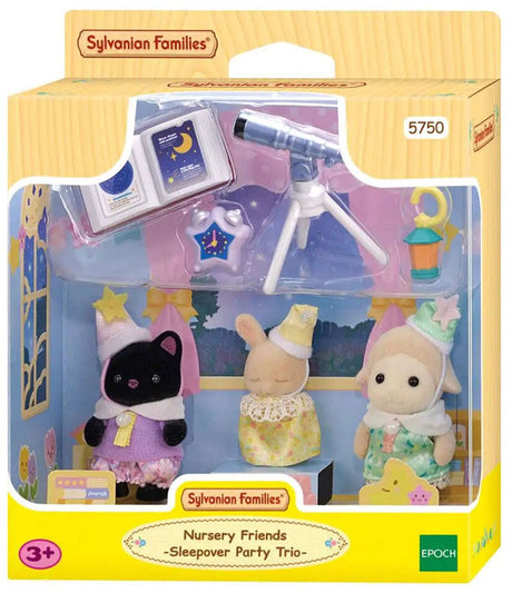 Sylvanian rodziny 5750 trio małych przyjaciół w piżamie — w tym 3 aksamitnie miękkie figurki