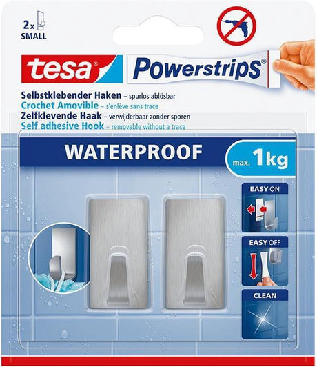 Listwy zasilające Tesa haczyki wodoodporne metalowe prostokątne 2 szt