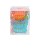 Schaal plastic met lepel assorti | 4 stuks