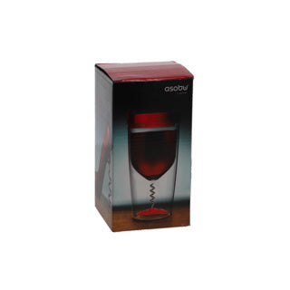 Kubek do wina z otwieraczem 350 ml żółty | 2 szt