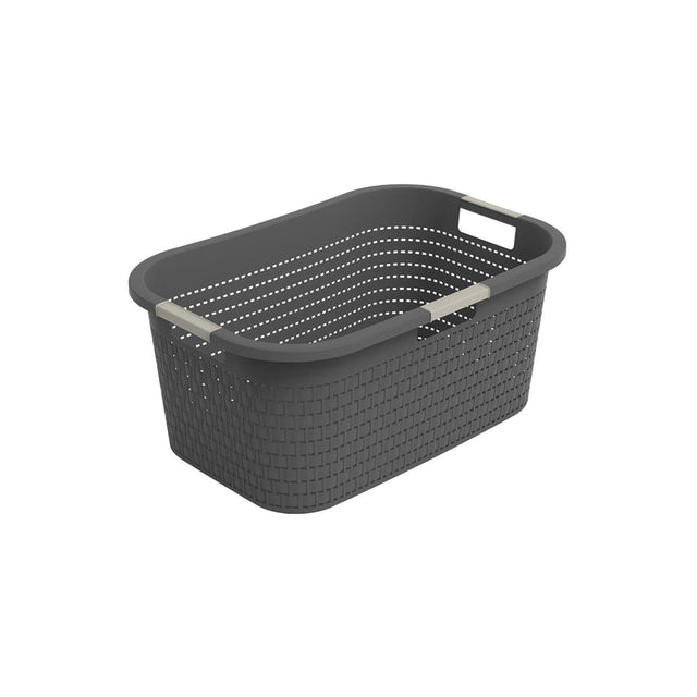 Kosz na pranie Rotho country 40l, antracyt