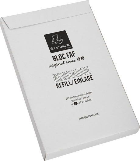 Exacompta wkład faf 18,5x11,5cm nr 3 170 arkuszy gładki - biały - 12513e