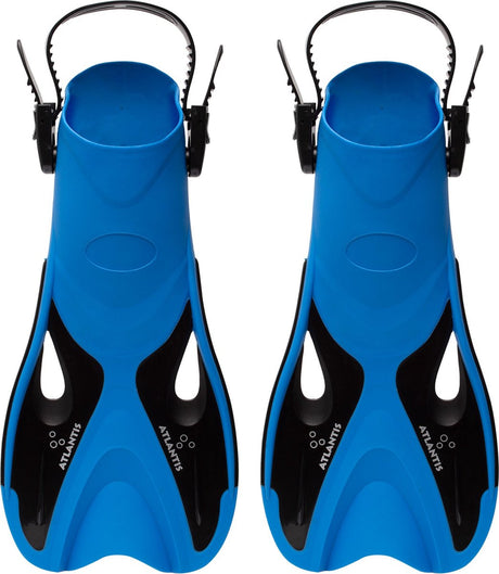 Atlantis dolphin - flippers - zwemvliezen - verstelbare hielstrap - voor zwemmen snorkelen - volwassenen - ocean zwart - 36-41