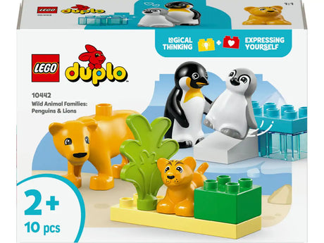 LEGO Duplo Town 10442 rodziny dzikich zwierząt: pingwiny i lwy
