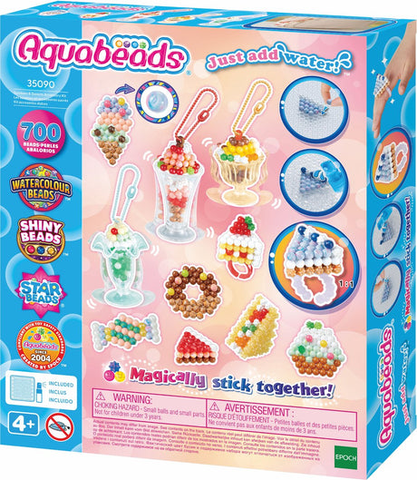Zestaw do rękodzieła Aquabeads słodkie akcesoria - kompletny zestaw do rękodzieła 700 koralików w 31 kolorach