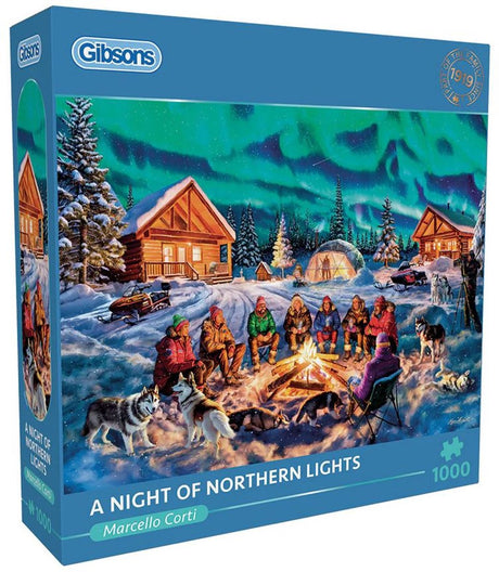 Gibsons - noc zorzy polarnej (autor: Marcello Corti) - 1000 elementów 68×49cm (szer.×wys.) - układanka dla dorosłych