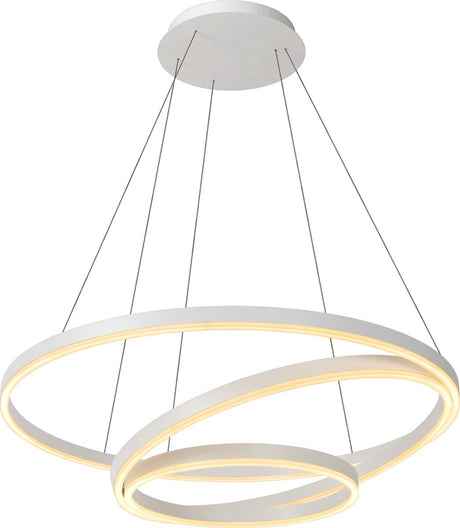 Lucide triniti - lampa wisząca - ø 80 cm - LED ściemnialna - 3000k - biała