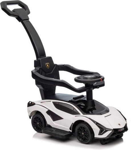 Samochód spacerowy Viking Choice - lamborghini qls-996t - z drążkiem - 85x44x95 cm - biały