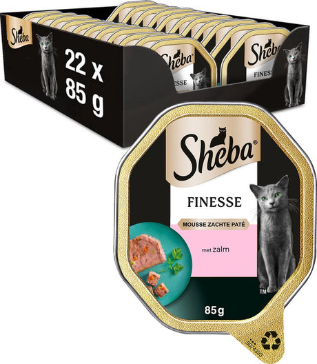Karma dla kota Sheba - finezyjny mus - łosoś - opakowania 22x85g