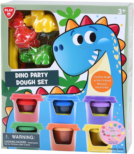 Zestaw gliniany Playgo Dino Party - 6 glinianych garnków