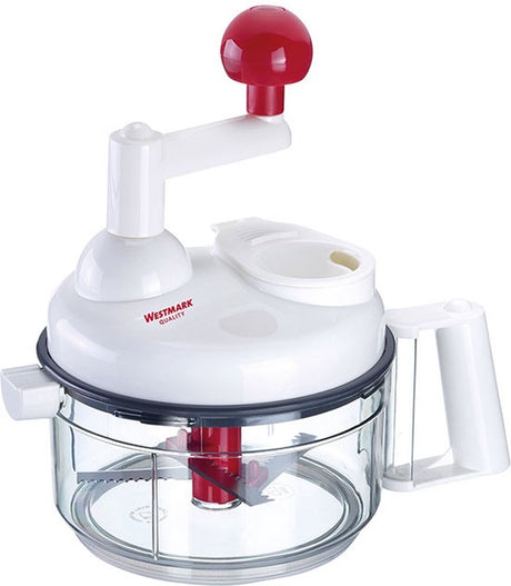 Ręczny robot kuchenny 9 w 1 Westmark, w komplecie. 11 akcesoriów, tworzywo sztuczne ze stali nierdzewnej, wielokolorowe, biały przezroczysty czerwony, 97142260
