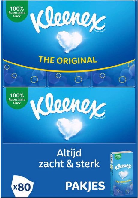 Chusteczki Kleenex - oryginalne - pudełko wartościowe - 8 opakowań x 10 sztuk - 80 chusteczek