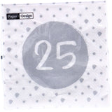 Serwetki Duni 25 urodziny 33x33 cm