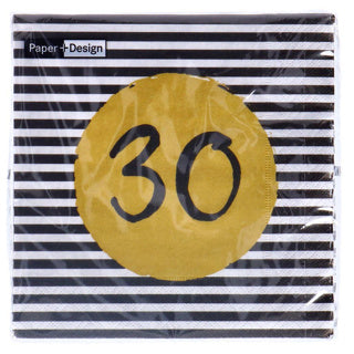 Serwetki 30 urodziny 33x33 cm | 4 sztuki