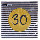 Serwetki 30 urodziny 33x33 cm | 4 sztuki