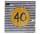 Serwetki 40. urodziny 33x33 cm | 4 sztuki