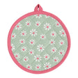Daisy flowers pannenlap onderzetter rond groen 20 cm | 3 stuks