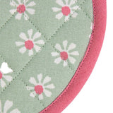 Daisy flowers pannenlap onderzetter rond groen 20 cm | 3 stuks