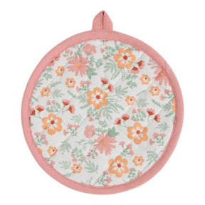 Freddie pannenlap onderzetter rond roze 20 cm | 3 stuks