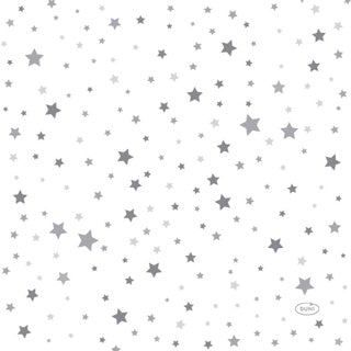 Serwetki Duni srebrny stardust 33 x 33 cm | 12 sztuk