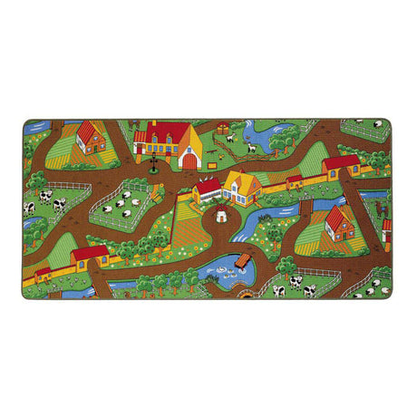 Mata do zabawy dwustronna miasto i farma, 67x100cm