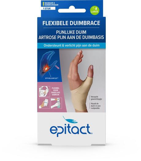Epitact duimorthese dag rechts maat l – duimbrace bij duimartrose en rhizartrose – flexibele ondersteuning – wasbaar - 1 stuk